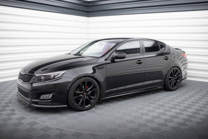 Maxton Seitenschweller Ansatz für Kia Optima Mk3 schwarz Hochglanz