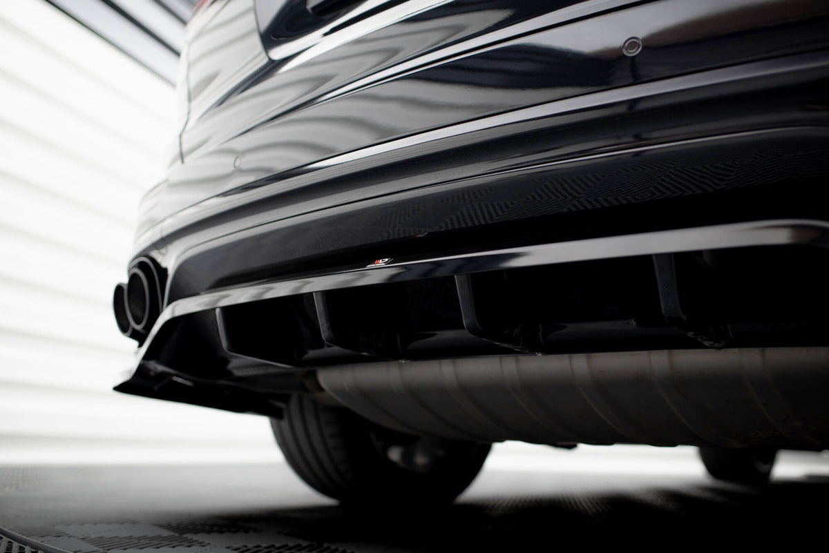 Maxton Mittlerer Diffusor Heck Ansatz DTM Look für Porsche Cayenne Mk2 Facelift schwarz Hochglanz
