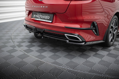 Maxton Mittlerer Diffusor Heck Ansatz DTM Look für Kia ProCeed GT-Line Mk1  schwarz Hochglanz