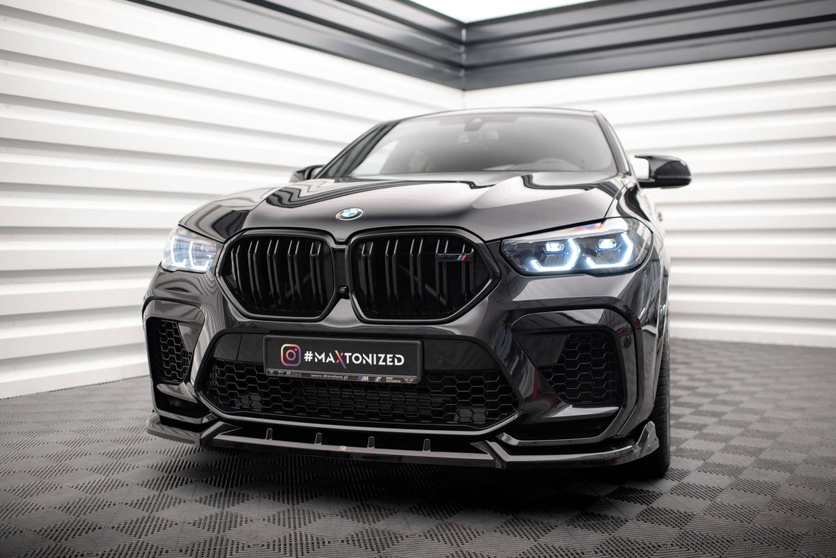 Maxton Front Ansatz V.2 für BMW X6 M F96 schwarz Hochglanz
