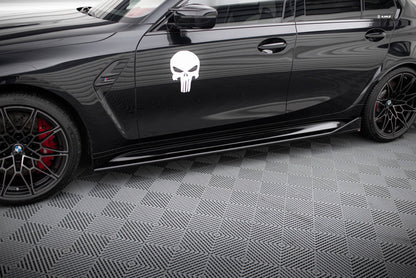 Maxton Seitenschweller Ansatz für V.3 für CSL Look BMW M3 G80 schwarz Hochglanz