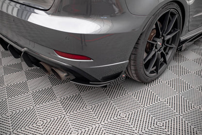 Maxton Street Pro Heck Ansatz Flaps Diffusor +Flaps für Audi S3 Sportback 8V Facelift schwarz Hochglanz