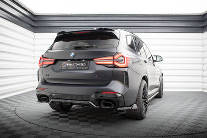 Maxton Mittlerer Diffusor Heck Ansatz DTM Look für BMW X3 M-Paket G01 Facelift schwarz Hochglanz