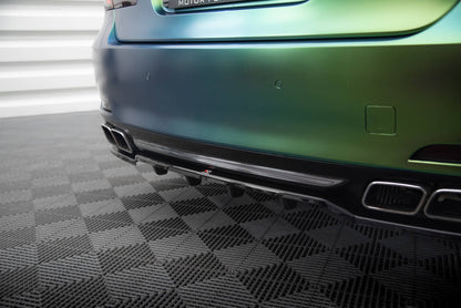 Maxton Mittlerer Diffusor Heck Ansatz DTM Look für BMW 7 F01 schwarz Hochglanz