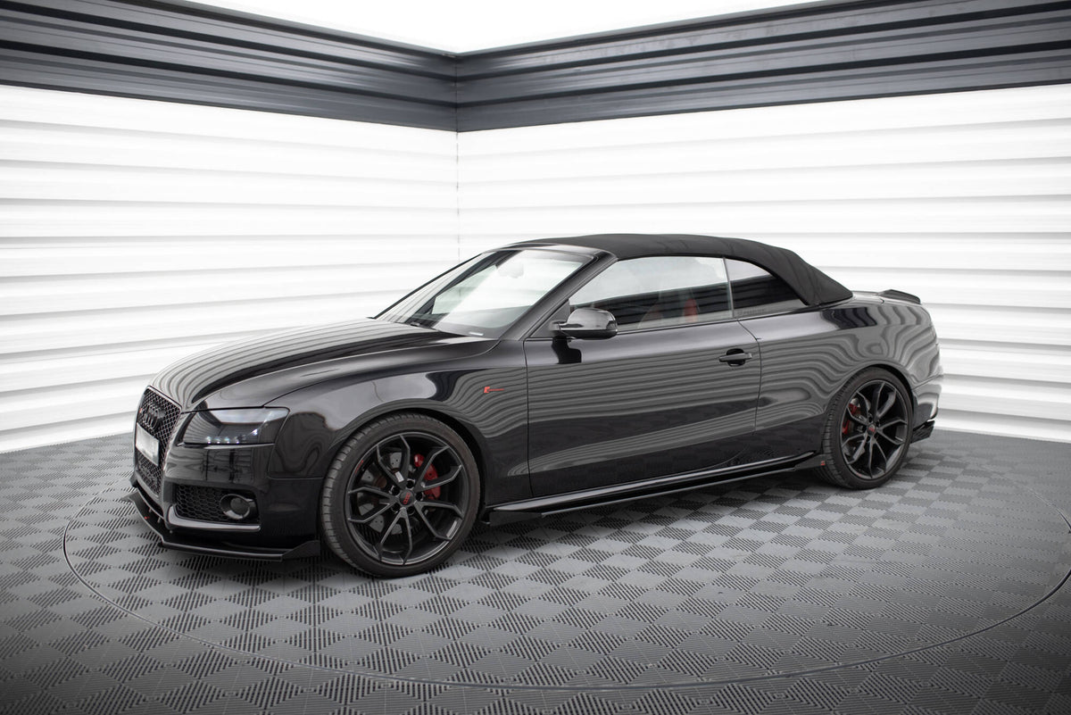 Maxton Street Pro Seitenschweller Ansatz für + Flaps Audi A5 / A5 S-Line / S5 Coupe / Cabrio 8T / 8T Facelift schwarz Hoch...