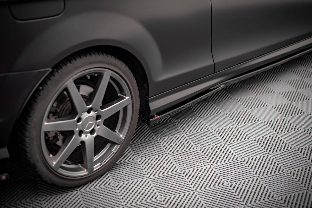 Maxton Seitenschweller Ansatz für Mercedes-Benz C Coupe AMG-Line C204 schwarz matt