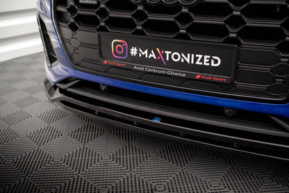 Maxton Front Ansatz V.1 für Audi SQ5 / Q5 S-Line SUV / Sportback Mk2 Facelift schwarz Hochglanz