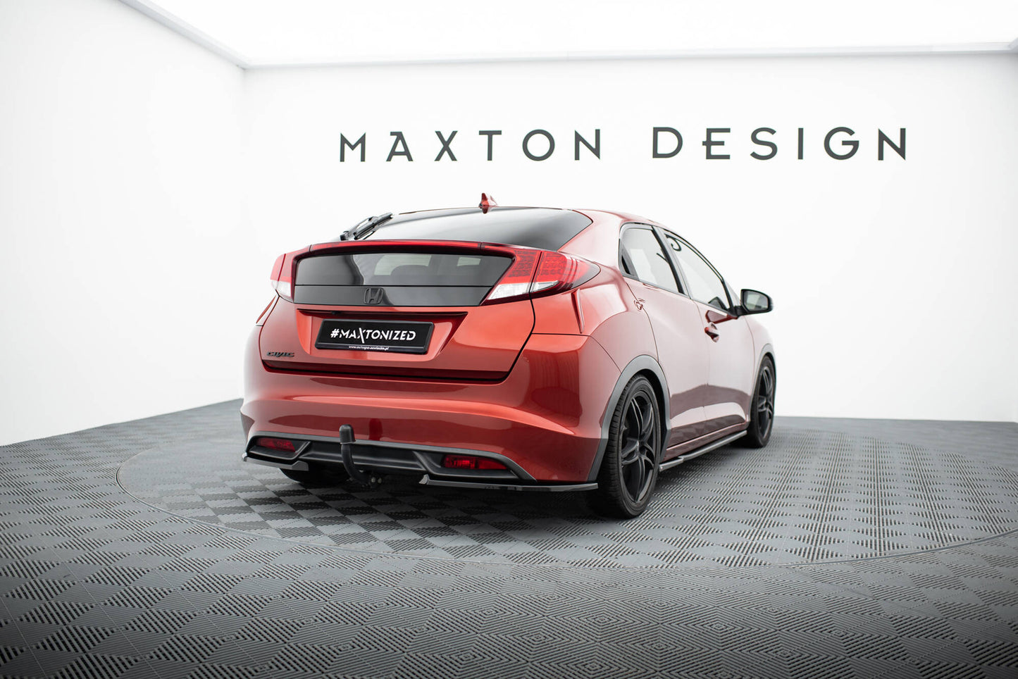 Maxton Heck Ansatz Flaps Diffusor für Honda Civic Hatchback Mk9 schwarz Hochglanz