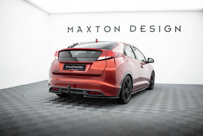 Maxton Heck Ansatz Flaps Diffusor für Honda Civic Hatchback Mk9 schwarz Hochglanz