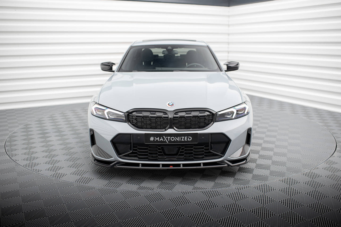 Maxton Front Ansatz V.1 für BMW 3er M340i / M-Paket G20 / G21 Facelift schwarz Hochglanz
