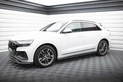 Maxton Seitenschweller Ansatz für V.2 für Audi SQ8 / Q8 S-Line Mk1 schwarz Hochglanz