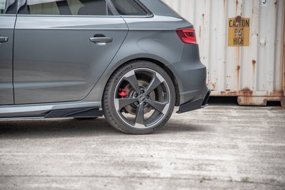 Maxton Robuste Racing Heck Ansatz Flaps Diffusor +Flaps für Audi RS3 8V Sportback schwarz Hochglanz