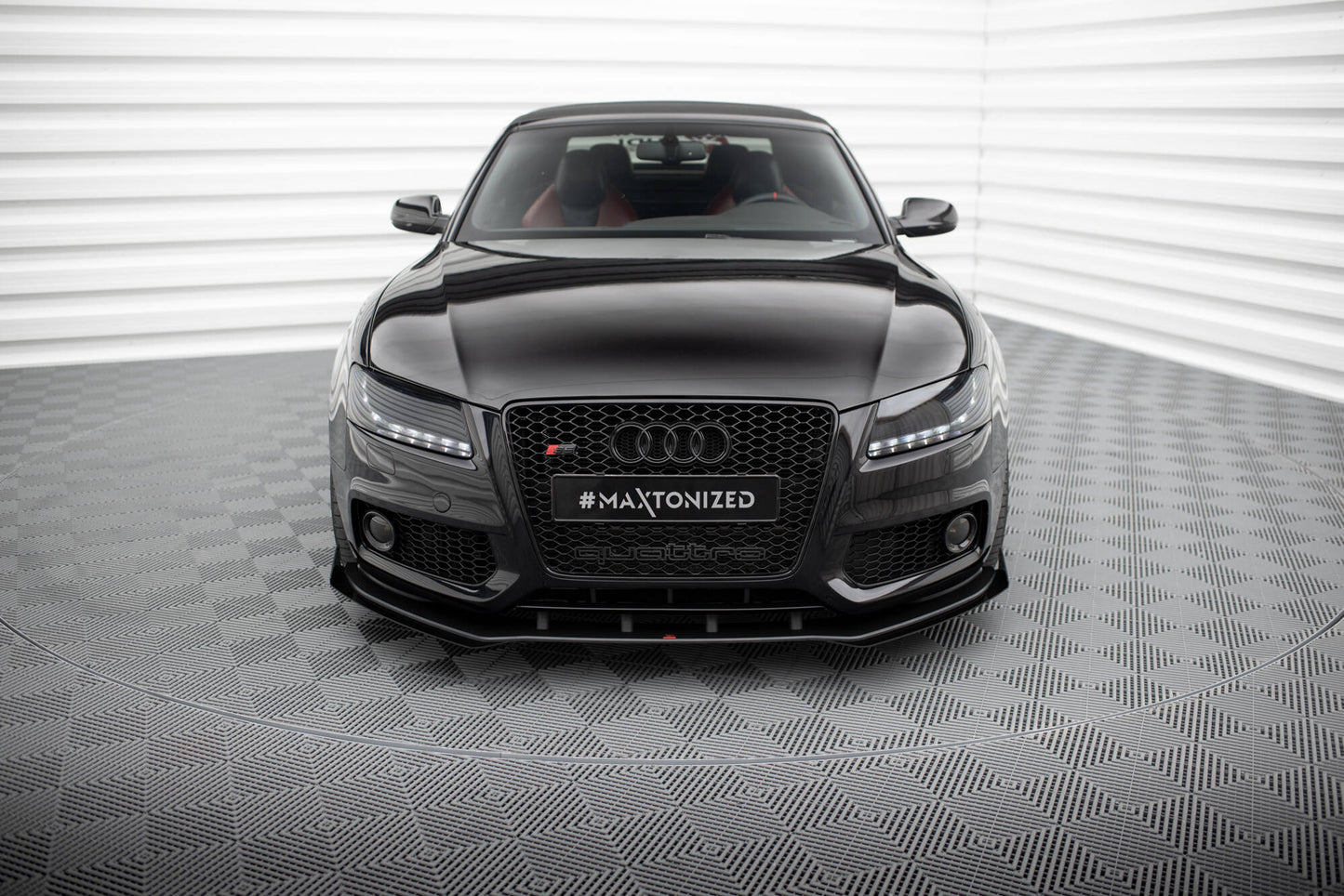 Maxton Street Pro Front Ansatz für +Flaps für + Flaps Audi S5 / A5 S-Line 8T schwarz Hochglanz