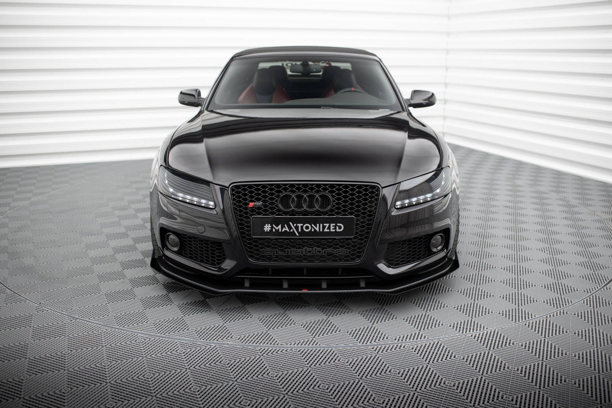 Maxton Street Pro Front Ansatz für +Flaps für + Flaps Audi S5 / A5 S-Line 8T schwarz Hochglanz