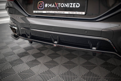 Maxton Mittlerer Diffusor Heck Ansatz DTM Look für V.3 BMW X6 M-Paket G06 schwarz Hochglanz