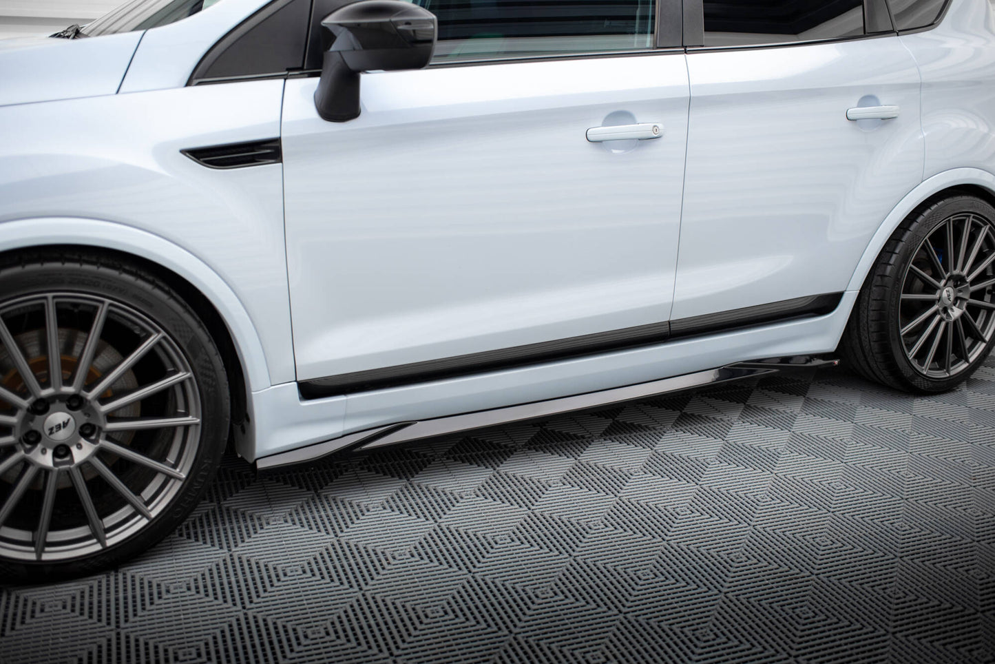 Maxton Seitenschweller Ansatz für Ford Kuga ST Mk1 schwarz Hochglanz