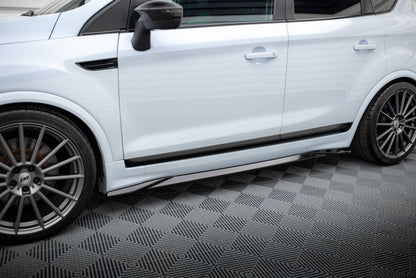 Maxton Seitenschweller Ansatz für Ford Kuga ST Mk1 schwarz Hochglanz