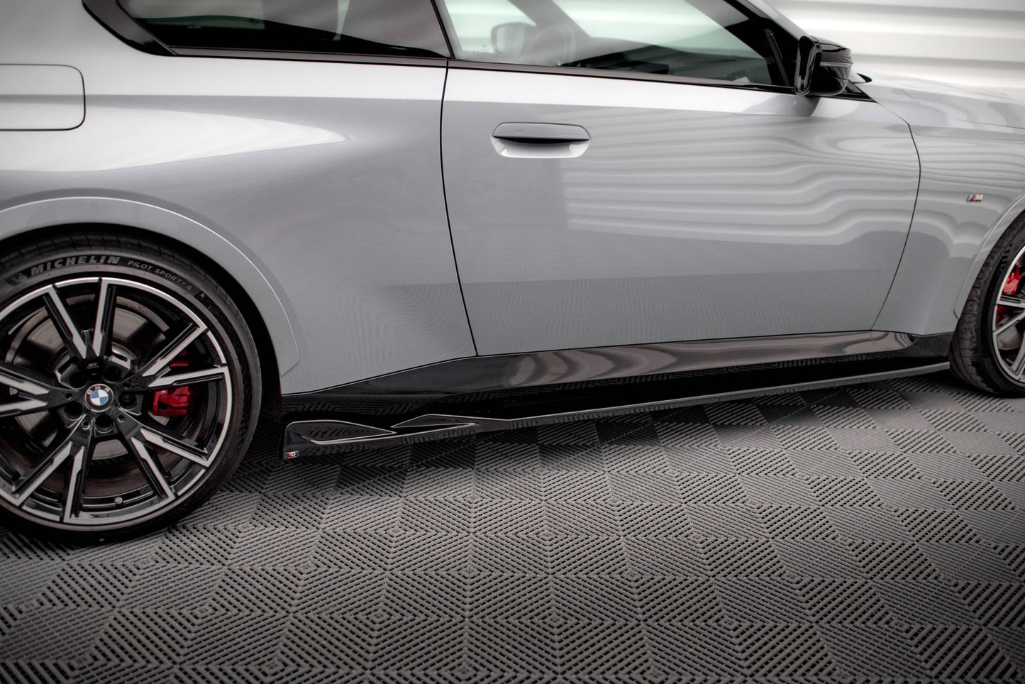 Maxton Seitenschweller Ansatz für V.1 für BMW 2 Coupe M-Paket / M240i G42 schwarz Hochglanz