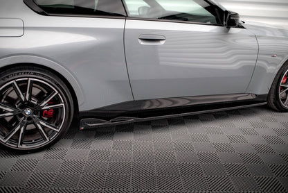 Maxton Seitenschweller Ansatz für V.1 für BMW 2 Coupe M-Paket / M240i G42 schwarz Hochglanz