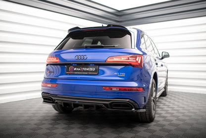 Maxton Mittlerer Diffusor Heck Ansatz DTM Look für Audi Q5 S-Line SUV Mk2 Facelift schwarz Hochglanz