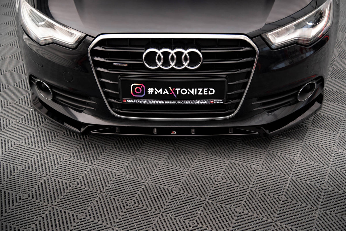 Maxton Front Ansatz V.2 für Audi A6 C7 schwarz Hochglanz