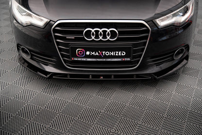 Maxton Front Ansatz V.2 für Audi A6 C7 schwarz Hochglanz
