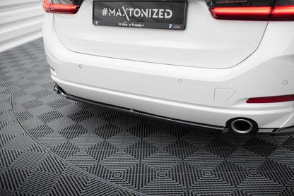Maxton Mittlerer Diffusor Heck Ansatz für BMW 3er Limousine / Touring G20 / G21 Facelift schwarz Hochglanz