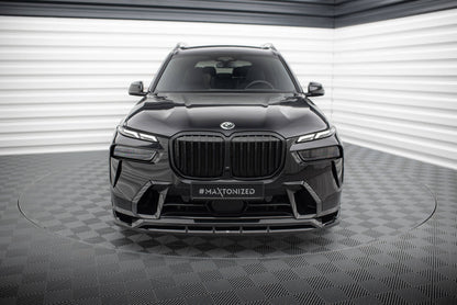Maxton Front Ansatz für BMW X7 M-Paket G07 Facelift schwarz Hochglanz