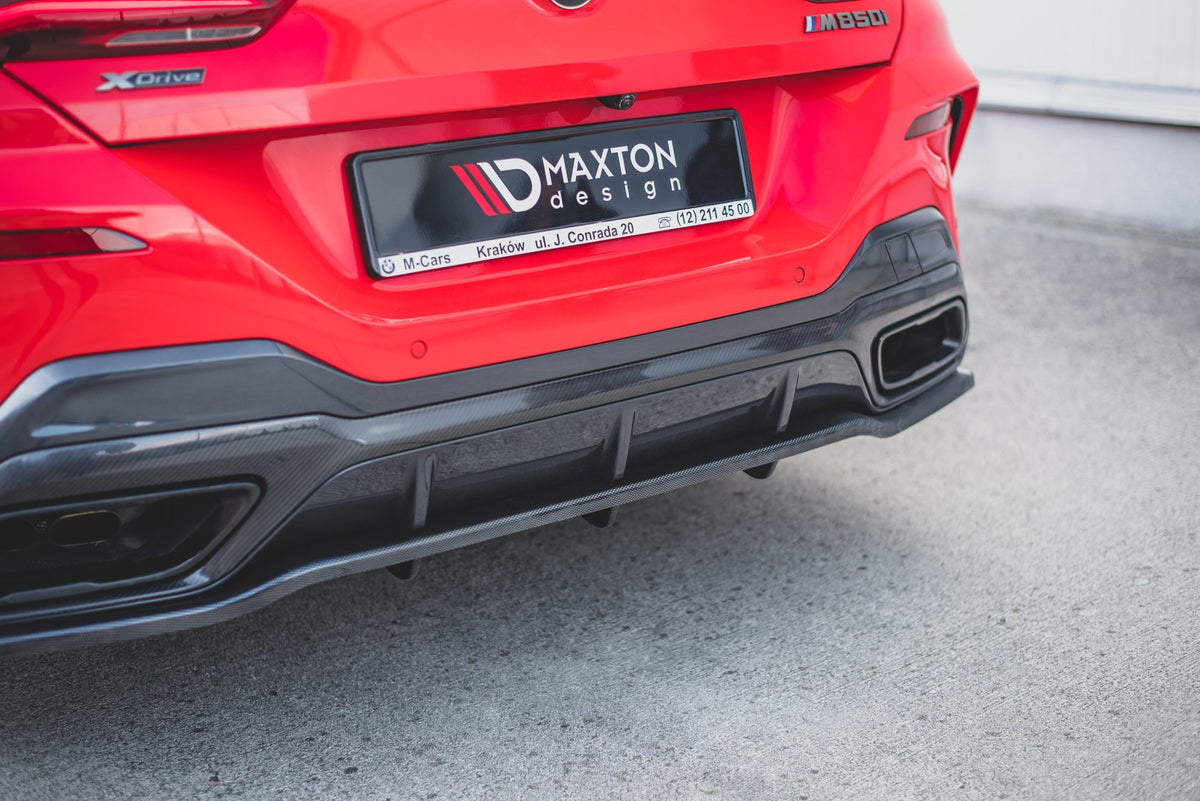 Maxton Mittlerer Diffusor Heck Ansatz DTM Look für BMW 8 Coupe M-Paket G15 schwarz Hochglanz
