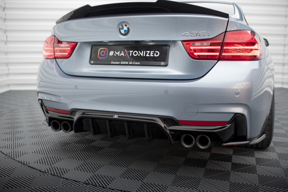 Maxton Diffusor Heck Ansatz für BMW 4er Coupe / Gran Coupe / Cabrio M-Paket F32 / F36 / F33 (Version mit Doppelauspuff auf...