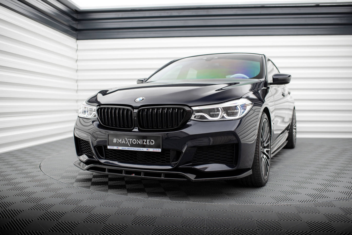 Maxton Front Ansatz für BMW 6er GT M-Paket G32 schwarz Hochglanz