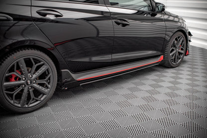 Maxton Street Pro Seitenschweller Ansatz für + Flaps Hyundai I20 N Mk3 schwarz Hochglanz