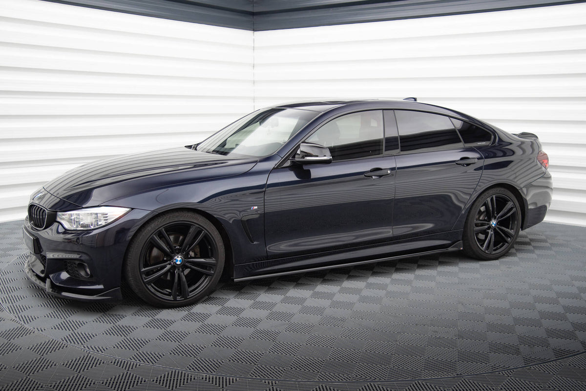 Maxton Seitenschweller Ansatz für V.3 für BMW 4er Coupe / Gran Coupe / Cabrio M-Paket F32 / F36 / F33 schwarz Hochglanz