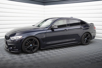 Maxton Seitenschweller Ansatz für V.3 für BMW 4er Coupe / Gran Coupe / Cabrio M-Paket F32 / F36 / F33 schwarz Hochglanz
