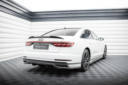 Maxton Spoiler CAP für 3D Audi A8 / A8 S-Line / S8 D5 schwarz Hochglanz