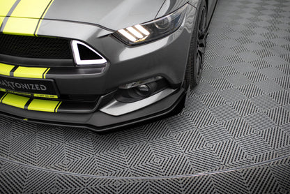 Maxton Street Pro Front Ansatz für +Flaps für + Flaps Ford Mustang GT Mk6  schwarz Hochglanz