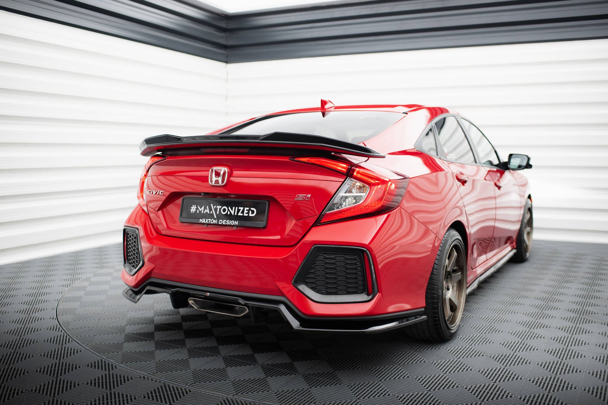 Maxton Spoiler CAP für 3D Honda Civic SI Mk10 schwarz Hochglanz