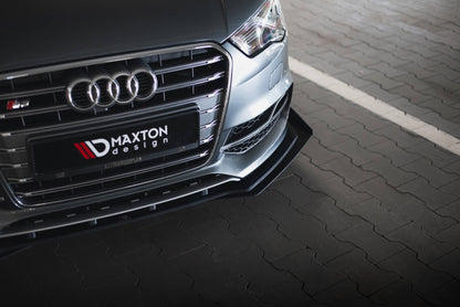 Maxton Street Pro Front Ansatz für +Flaps für + Flaps Audi S3 / A3 S-Line Limousine 8V schwarz Hochglanz
