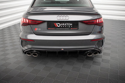 Maxton Diffusor Heck Ansatz für Audi S3 Limousine 8Y schwarz Hochglanz