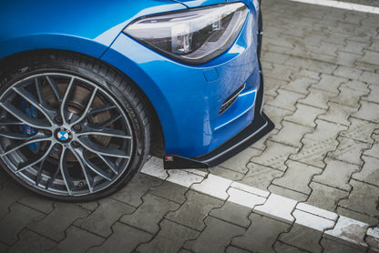 Maxton Robuste Racing Front Ansatz für passend +Flaps für BMW M135i F20 schwarz Hochglanz