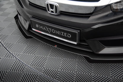 Maxton Street Pro Front Ansatz für +Flaps für + Flaps Honda Civic Mk10 schwarz Hochglanz
