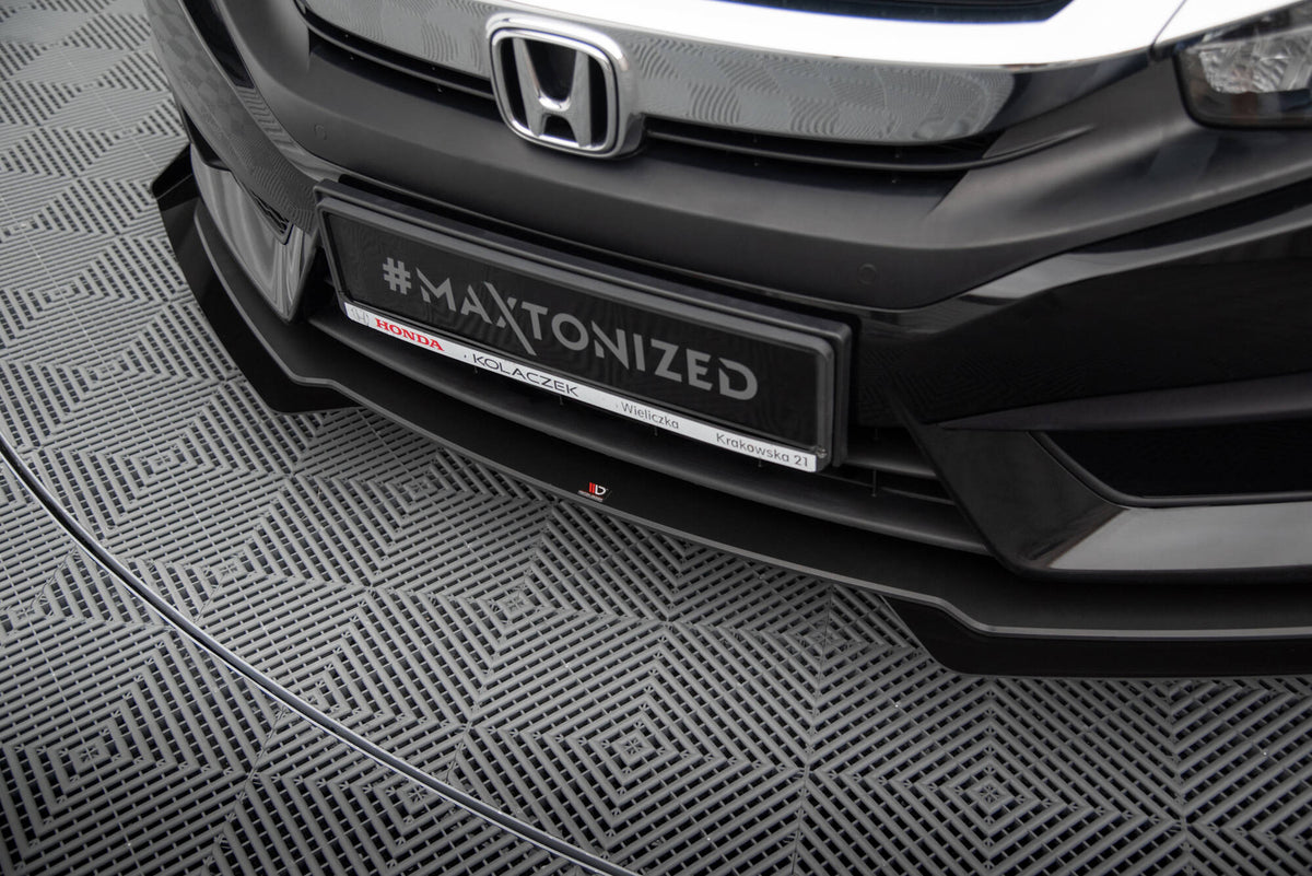 Maxton Street Pro Front Ansatz für +Flaps für + Flaps Honda Civic Mk10 schwarz Hochglanz