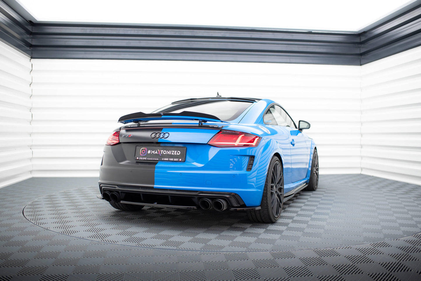 Maxton Heckscheiben Spoiler für Audi TT S 8S Facelift schwarz Hochglanz