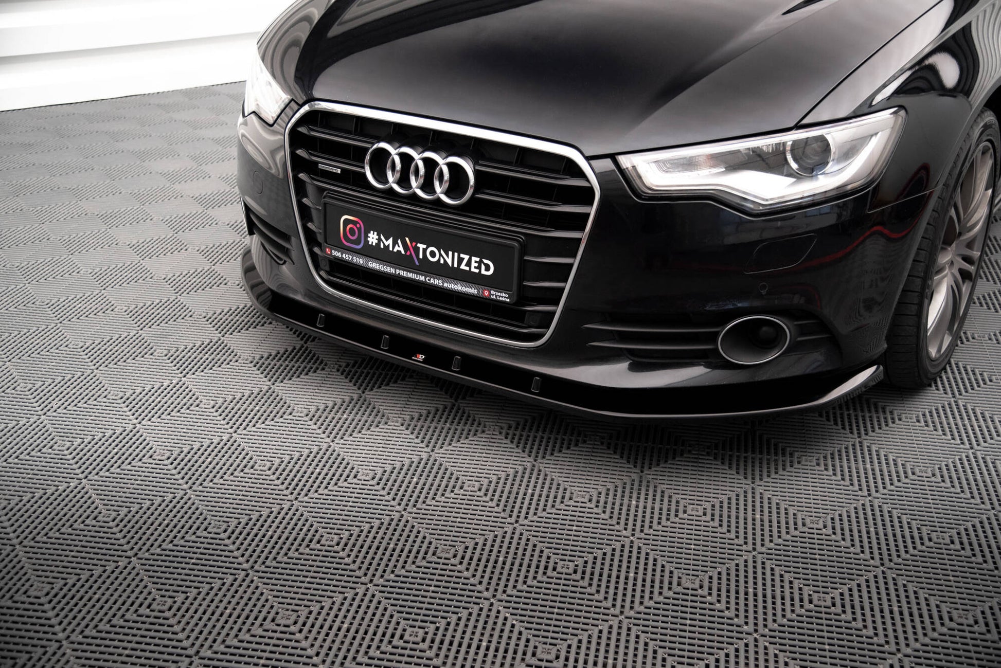 Maxton Front Ansatz V.3 für Audi A6 C7 schwarz Hochglanz