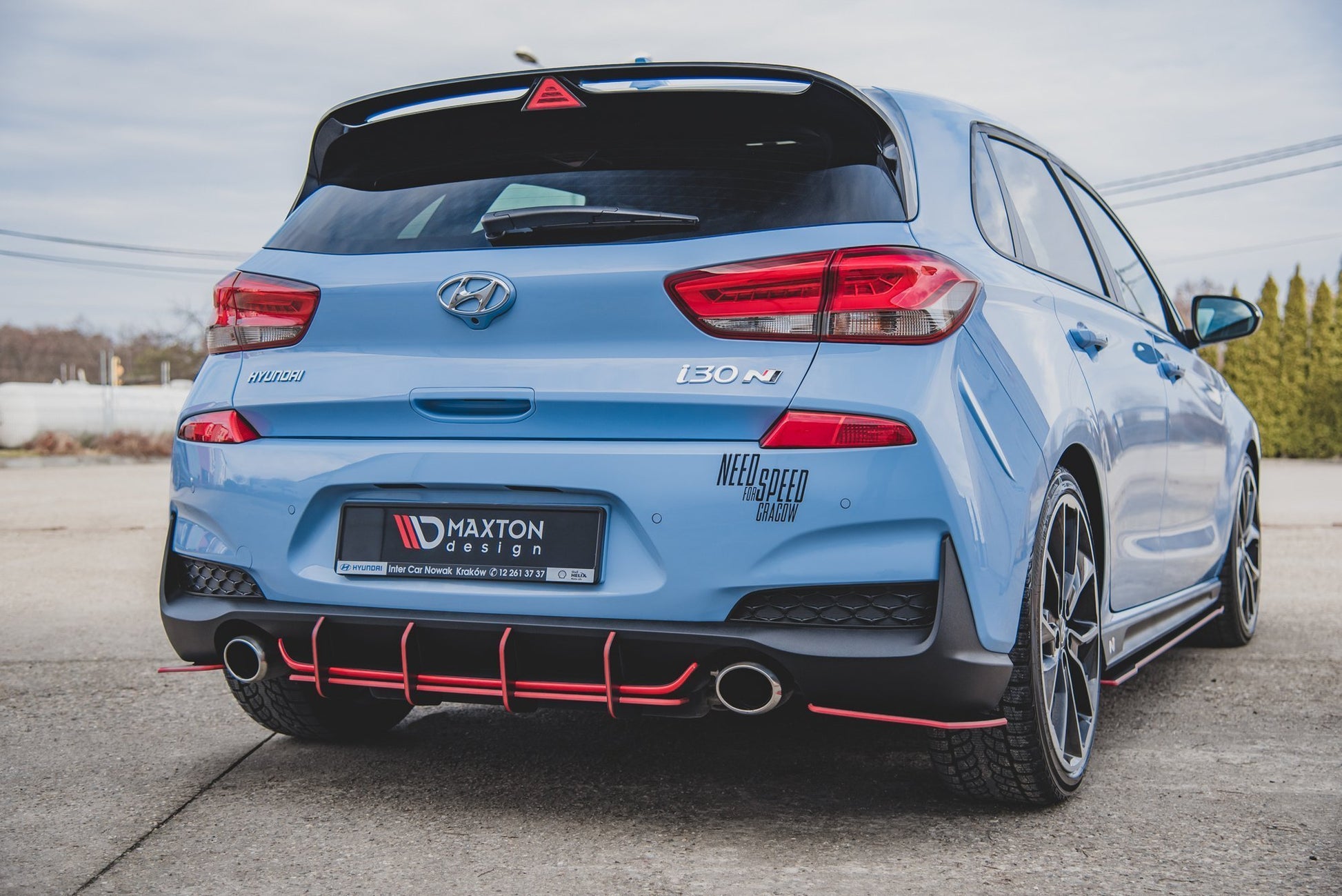 Maxton Robuste Racing Heckschürze V.1 für Hyundai I30 N Mk3 Hatchback