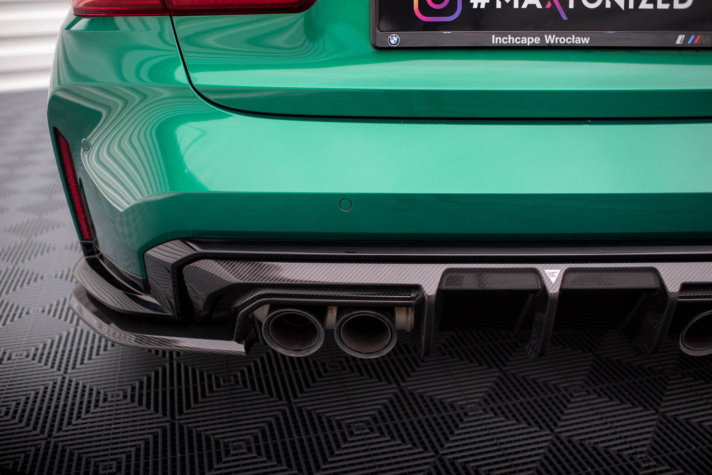 Maxton Carbon Fiber Heck Ansatz Flaps Diffusor für BMW M3 G80