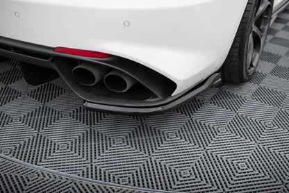 Maxton Heck Ansatz Flaps Diffusor für Alfa Romeo Giulia Quadrifoglio schwarz Hochglanz