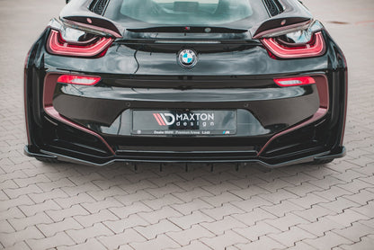 Maxton Mittlerer Diffusor Heck Ansatz DTM Look für BMW i8 schwarz matt