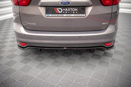 Maxton Mittlerer Diffusor Heck Ansatz DTM Look für Ford C-Max Mk2 schwarz Hochglanz