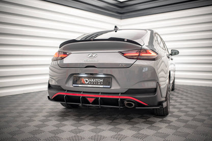 Maxton Street Pro Heck Ansatz Flaps Diffusor +Flaps für Hyundai I30 Fastback N-Line Mk3 Facelift schwarz Hochglanz